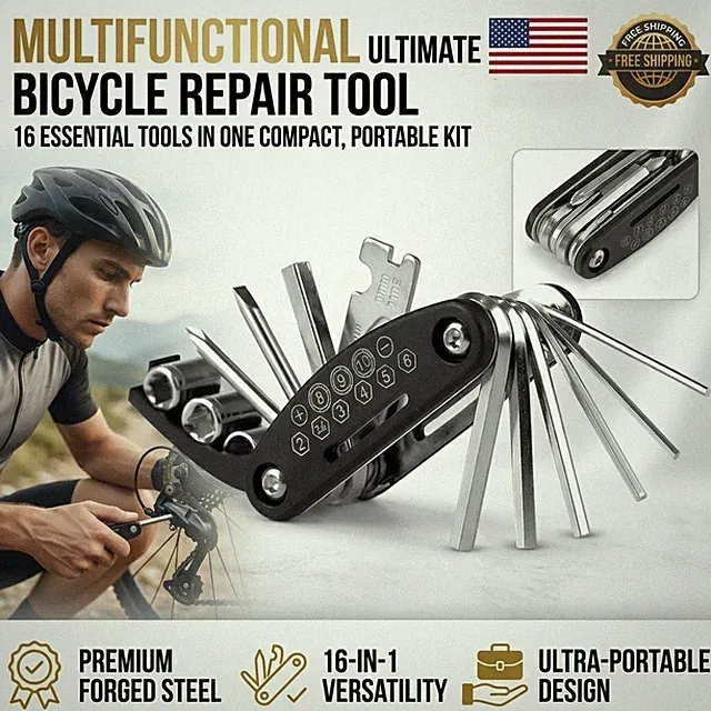 16 in 1 Bicycle Repair Tool Kit Portable Hex Wrench Screwdriver Bike Set