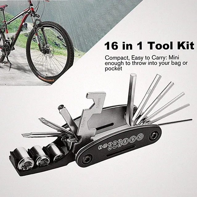 16 in 1 Multifunction Bicycle Repair Tool Kit Practical Bike Accessory Fix Tools