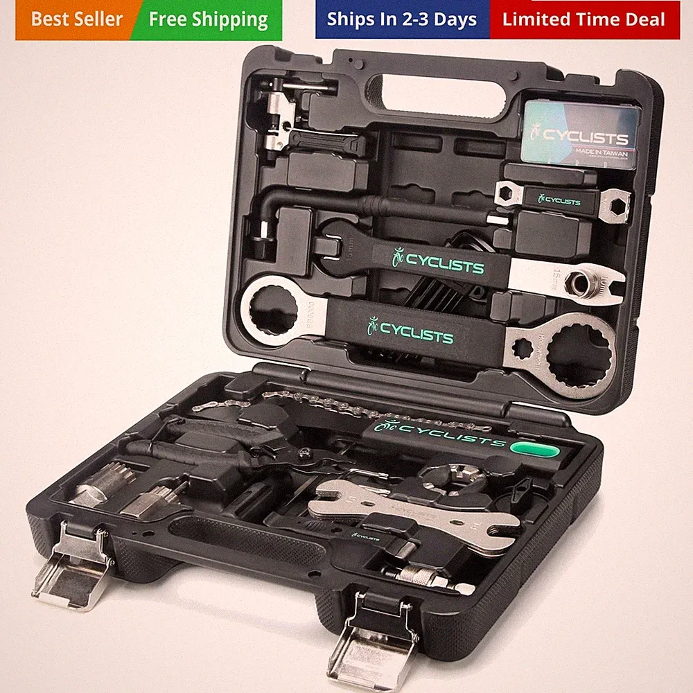 23 Piece Bike Tool Kit - Bicycle Repair Tool Box Compatible - Mountain/Road B...