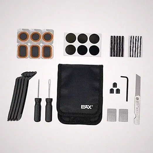 36Pcs Bike Tire Flat Repair Tool Kit Bag, Including Tube Patches, Tire Strip
