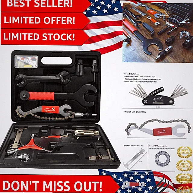 38 Piece Bike Repair Tool Kit - Professional Complete Mountain, Road and BMX...
