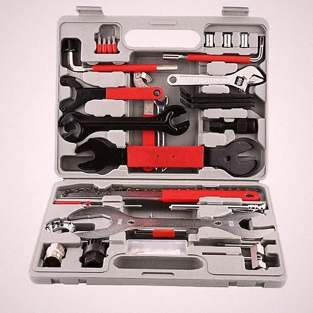 44pcs Bike Bicycle Repair Tools Tool Kit with Box Home Office Cycling Tools