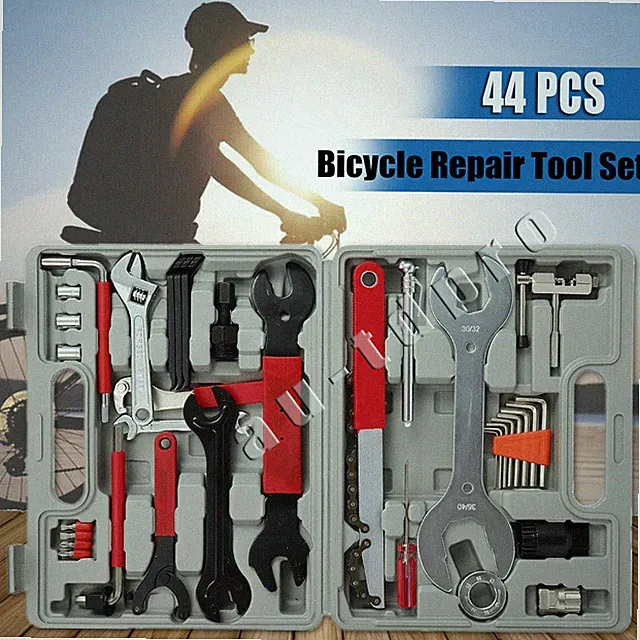 44pcs Complete Bike Bicycle Repair Tools Tool Kit Home Office Cycling US SELLER