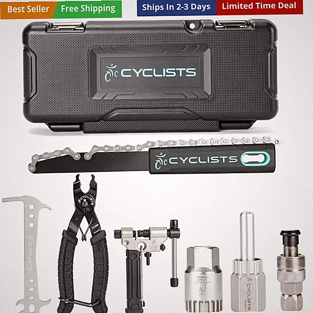 7 Piece Bike Tool Kit - Bike Tools Maintenance Repair Kit - Mountain/Road Bik...