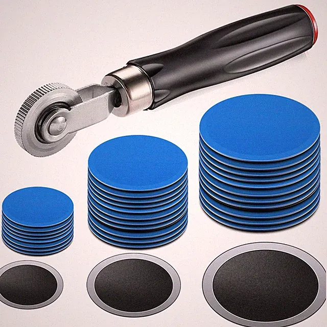 90 PCS Heavy Duty Tire Tube Patch Repair Kit Roller 32/42/58mm Car Truck Bike