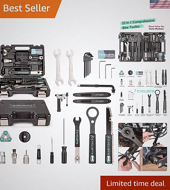 All-in-One Bike Maintenance Tool Set - 22 Pieces for Road & Mountain Bikes