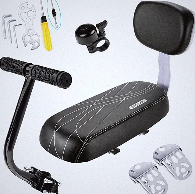 Bike Child Seat Kit, Included Bike Rear Seat Cushion with Safety Cycling Backres