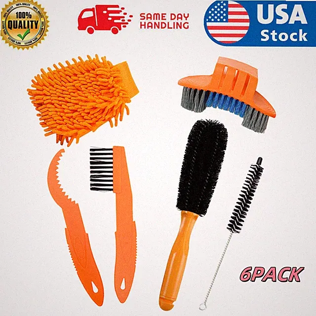 Bike Cleaning Kit (6pcs) Including Chain Cleaner for Cycling Bicycle Clean Brush