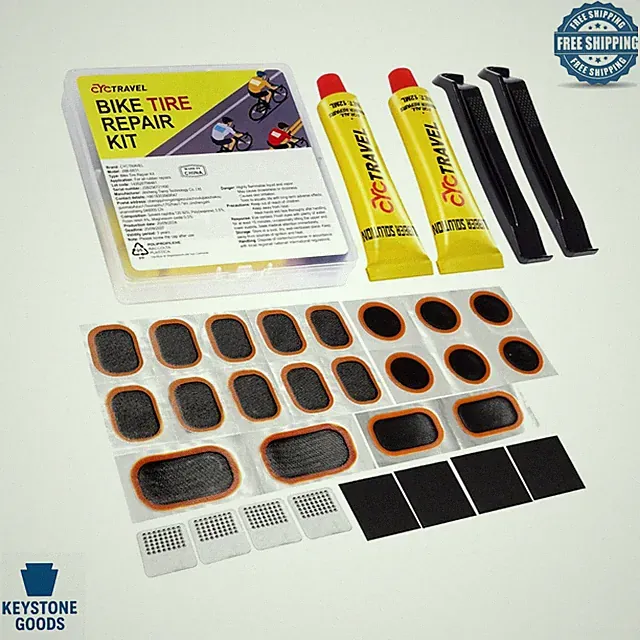 Bike Tire Repair Kit - Includes 20 Patches, Tools & Storage Box for Mountain...
