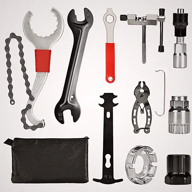 Bike Tool Kit, 10Pcs Professional Bike Repair Tools for Mountain Bike with 3i...