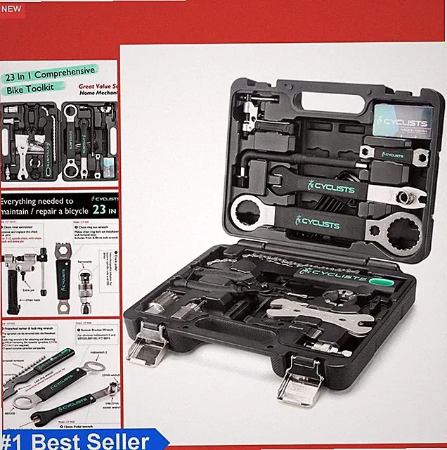 Bike Tool Kit 23 Piece Bicycle Repair Set with Storage Case Maintenance