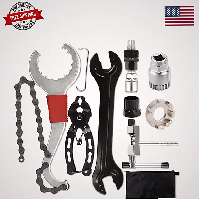 Bike Tool Kit,8 Professional Bicycle Repair Tools for Mountain Bike with 3-in...