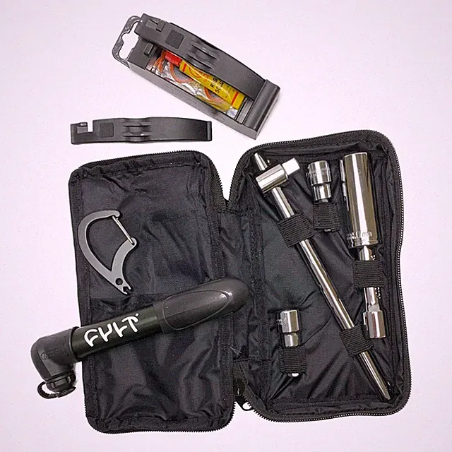 Cult DELUXE BMX TOOL KIT w Mini Tire Pump WRENCHES ALLENS SPOKE TOOL PATCHES LVR