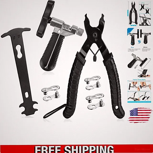 Durable Bike Chain Repair Kit: Master Link Pliers & Chain Wear Checker Included