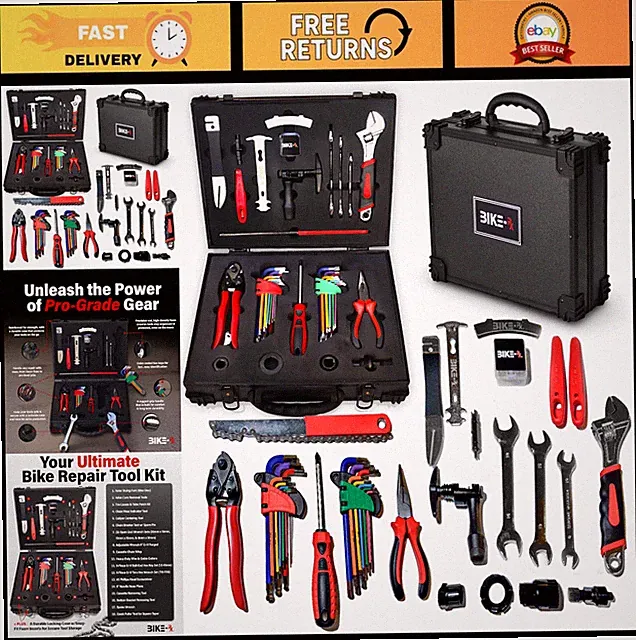 Elite 37-Piece Bike Repair & Maintenance Tool Kit with Hard Case
