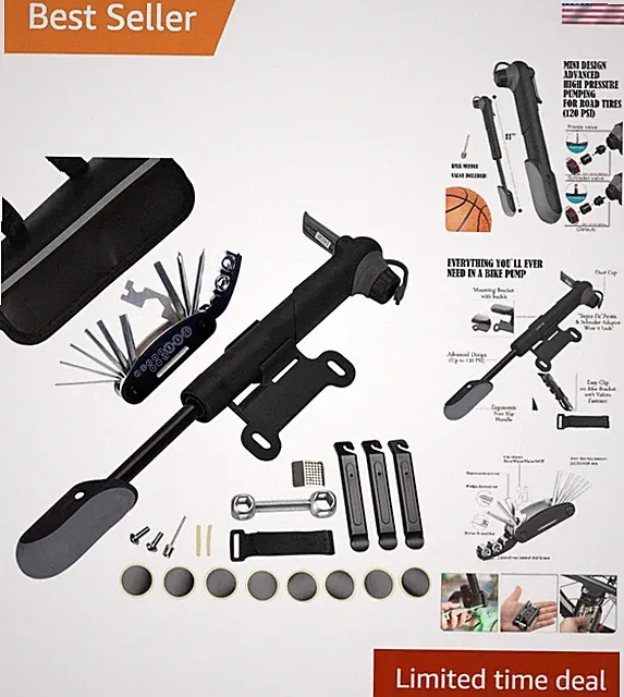 Essential Bike Repair Kit: 120 PSI Pump, Multitool & Tire Levers Included