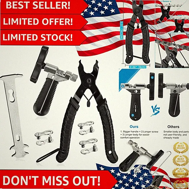 Lightweight Bike Chain Maintenance Kit: Includes Breaker, Pliers & Chain Checker