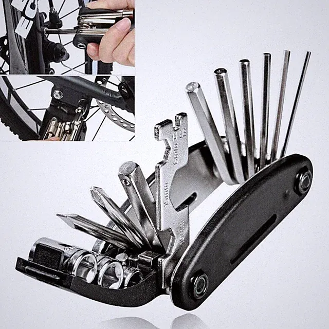 Multifunctional 16 in 1 Bicycle Repair Tools Kit Mountain Bike Folding Multitool
