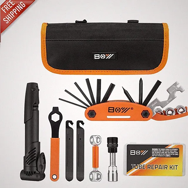 Ultimate Bike Repair Kit with Tire Pump - Portable & Durable Tools Included
