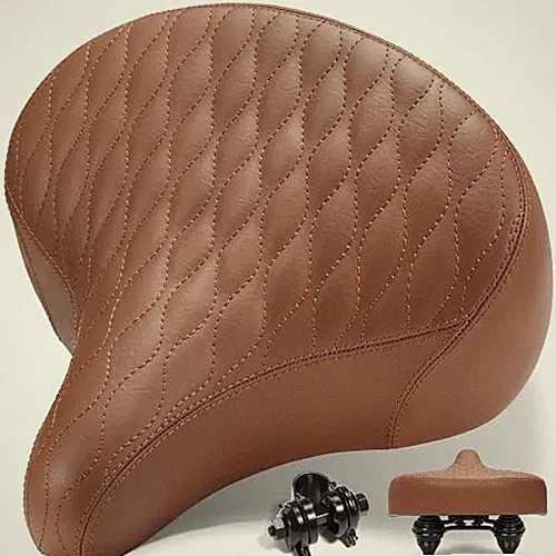 Wide Bike Seat for Men & Women Comfort, Extra Soft Padded Large Bicycle Brown